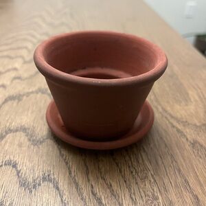 Small IKEA Terracotta Plant Pot with Saucer